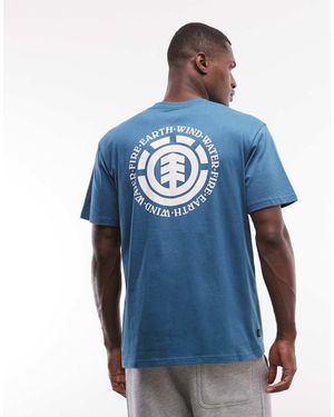 Element T-Shirt Blu Ottanio Con Stampa Sul Retro