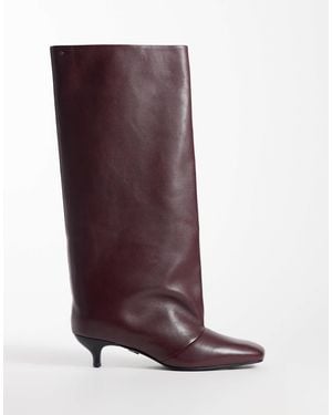 Bronx Lill-y Kitten Heel Knee Boots - Purple