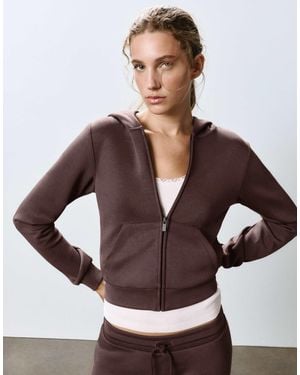 Pull&Bear Kapuzen-sweatshirt mit reißverschluss - Braun