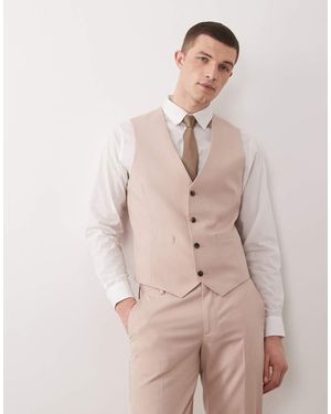 ASOS Chaleco De Traje Rosa Empolvado Entallado De - Neutro