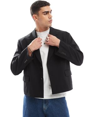 Pull&Bear Boxy Relaxed Tailored Blazer - Black