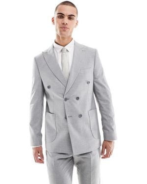 Shelby and Sons Shelby And Sons Double Breasted Slim Blazer - Grey