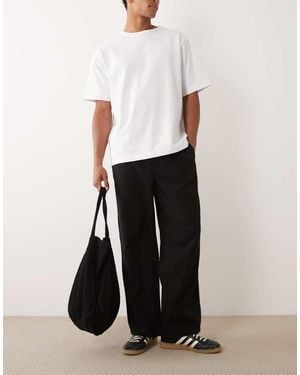 New Look Co-ord Wide Leg Linen Look Trousers - White