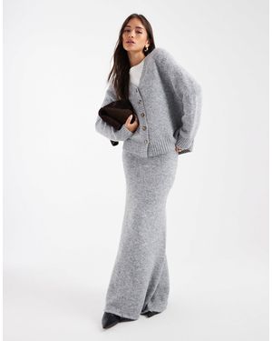 4th & Reckless Wool Feel Knit Column Maxi Skirt Co-Ord - White