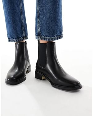 SEQWL Wide Fit Latte Refined Chelsea Boots - Blue