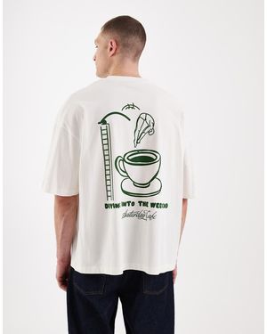 ASOS Oversized T-shirt With Coffee Graphic - Natural