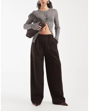 ASOS Low Waist Pleated Trouser - White