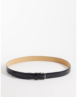 Mango 100% Leather Classic Belt - Black