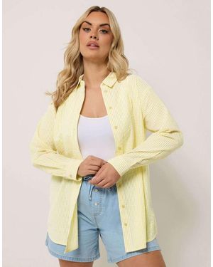 Yours Clothing Stripe Textured Shirt - Natural