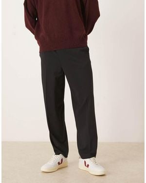 ASOS Pull On Oversized Tapered Dress Trousers - Black