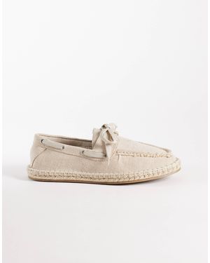 ASOS – bootsschuh-espadrilles aus canvas - Weiß