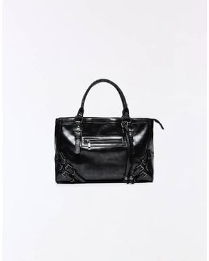 Bershka Zip And Buckle Bag - Black