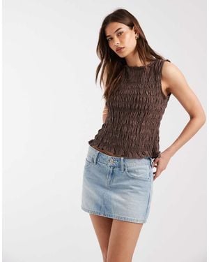 Hollister Y2K Denim Mini Skort - Blue