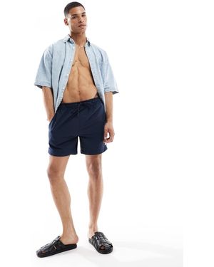 Threadbare Seersucker Zwemshort - Blauw