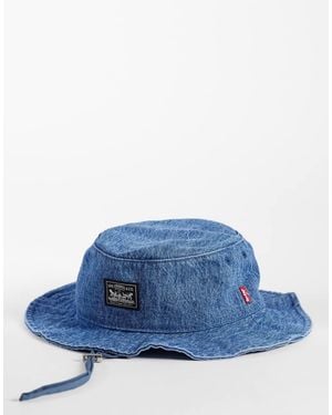 Levi's Cappello Da Pescatore A Quadri Con Coulisse - Blu