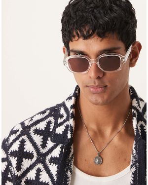ASOS – eckige sonnenbrille mit gestell - Schwarz