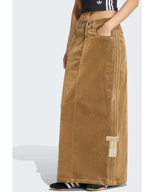 adidas Originals Adibreak Brushed Twill Maxi Skirt - Natural