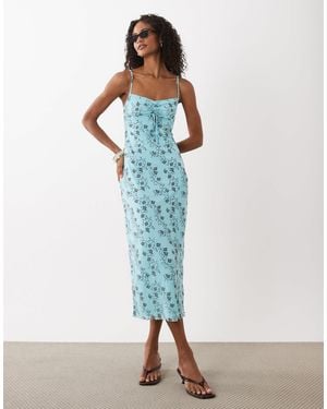 Motel – colette – schwingendes midaxi-trägerkleid - Blau