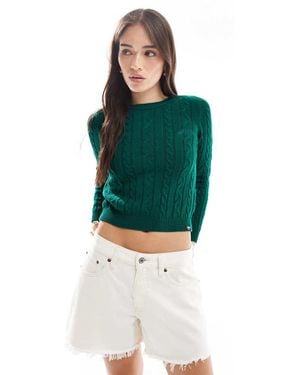 Superdry Essentials Slim Cable Jumper - Green