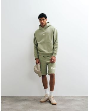 HUGO Nomario Loose Fit Jersey Shorts Co-Ord - Green