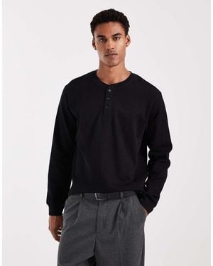 Jack & Jones Top De Manga Larga Con Cuello Panadero De - Azul