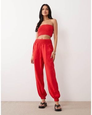 ASOS Cheesecloth Shir jogger - Red