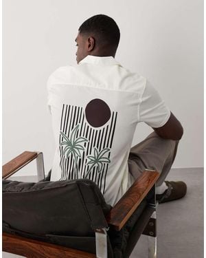 Threadbare Camisa De Manga Corta Con Estampado Gráfico-Blanco