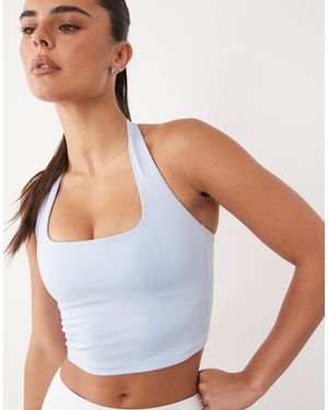 4505 Active Halter Neck Performance Vest With Inner Bra - White