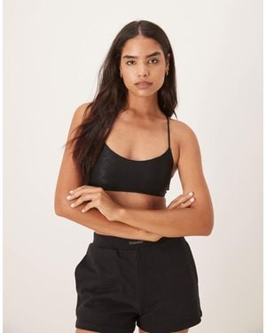 Calvin Klein Monogram Mesh Bralette - Black