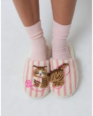 ASOS Zizi Geborduurde Kattenslipper - Grijs