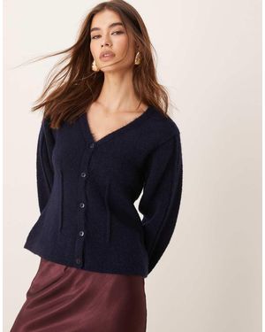 ASOS Cardigan Con Scollo A V E Maniche Scolpite - Blu