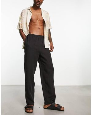 Weekday Seth Linen Trousers - Black