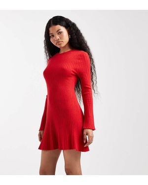 Only Petite Gebreide Mini Skaterjurk - Rood