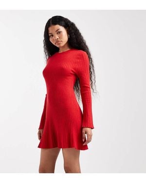 Only Petite Mini Knitted Skater Dress - Red