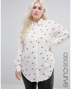 ASOS Bumble Bee Print Blouse - Multi - Multicolour