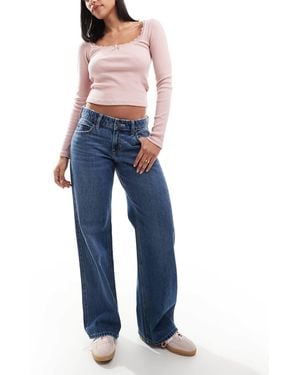 Hollister Low Rise baggy Straight Leg Jean - Blue