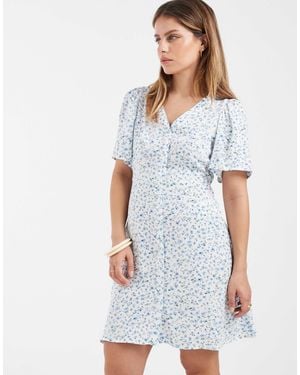 Vero Moda Button Through Mini Skater Dress - White