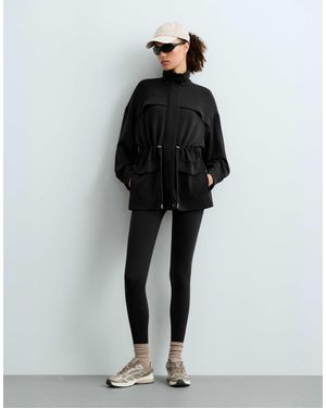 Oysho Veste longue en modal doux à poches - Noir