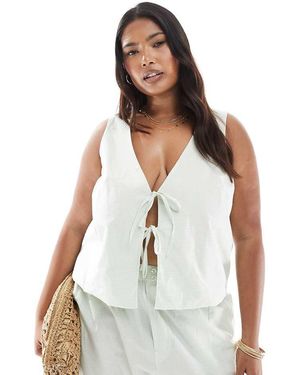ONLY Tie Front Singlet - White