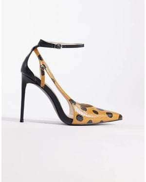 Public Desire Allegedly Pointed Toe Court Heeled Shoes - White