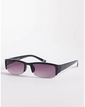 ASOS Half Frame Square Sunglasses With Smoke Lens - Purple