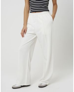 Brave Soul Jersey Jogger With Seam Detail - White