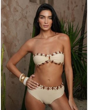 Moda Minx X Zoe Servini Bandeau Bikini Top With Jewel Trim - Green