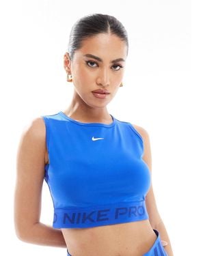 Nike Pro 365 Cropped Tank Top - Blue