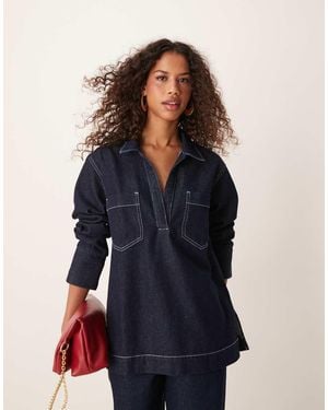 ASOS Camicia Stile Rugby - Blu