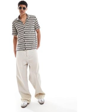 River Island – gehäkeltes hemd - Weiß
