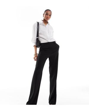 ASOS Pantalones De Sastre Negros De Talle Alto Y Pernera Recta De Asos Design Tall