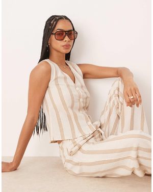 Vila Mix And Match Linen Touch Waistcoat - Natural