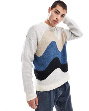 ASOS – locker geschnittener strickpullover - Blau