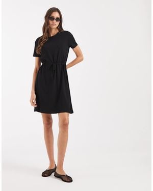 Vero Moda Tie Waist Jersey Mini Dress - Black